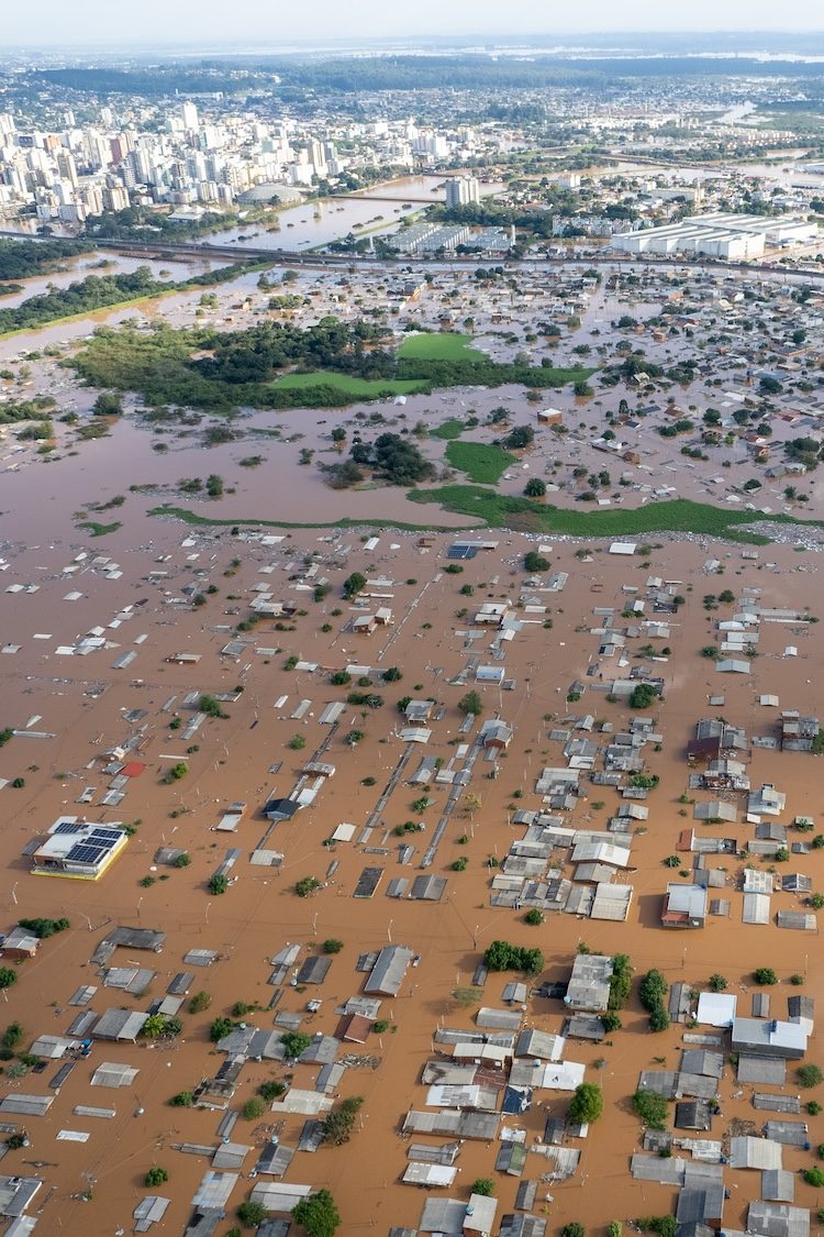 Aerial view of the cities of Novo Hamburgo and São Leopoldo