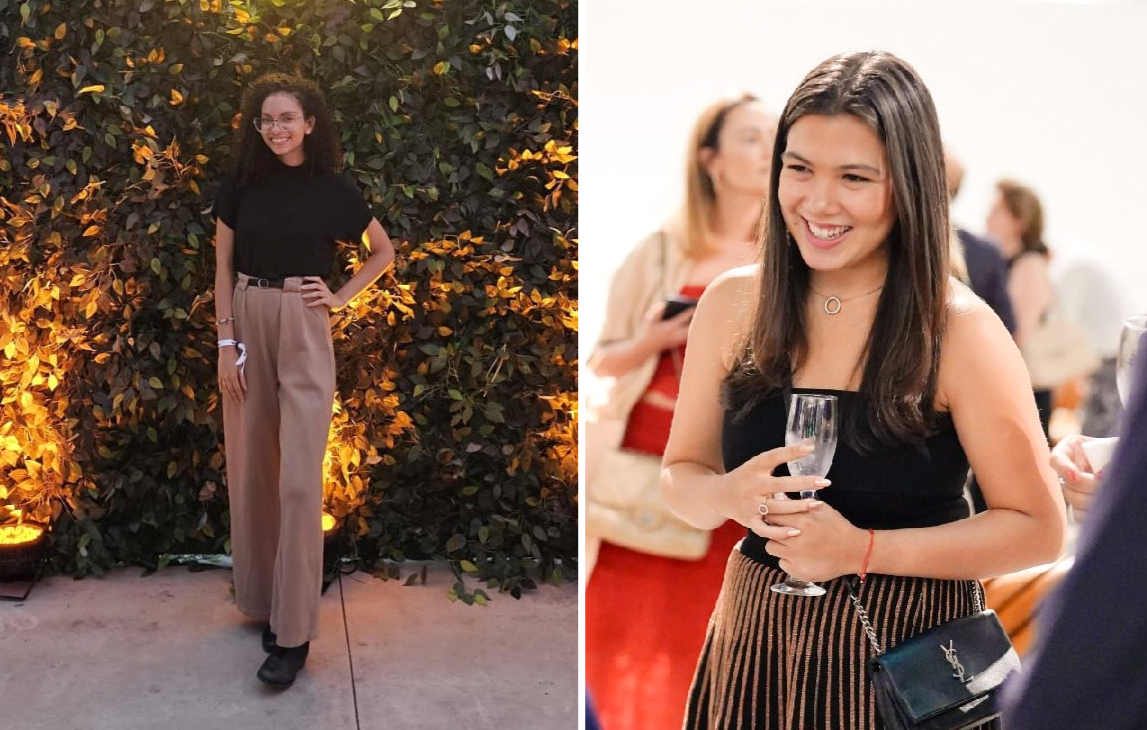 As alunas Ellen Coutinho Lião da Silva e Beatriz Borges Zackiewicz